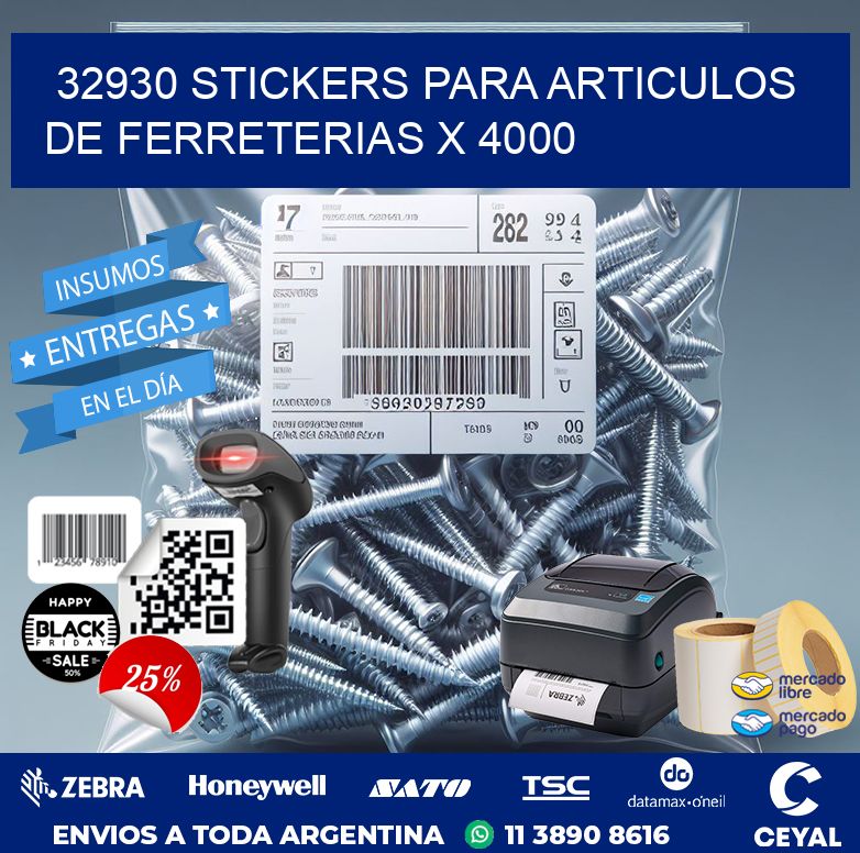 32930 STICKERS PARA ARTICULOS DE FERRETERIAS X 4000