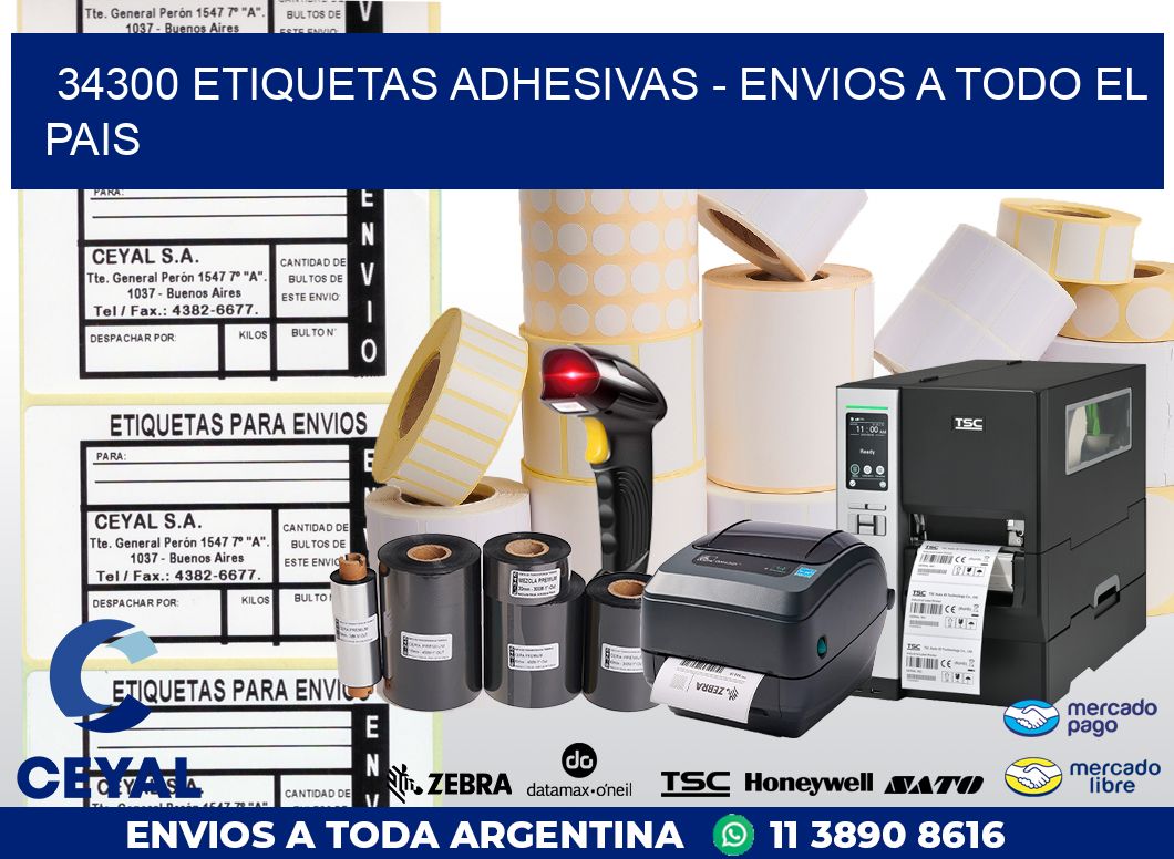 34300 ETIQUETAS ADHESIVAS – ENVIOS A TODO EL PAIS