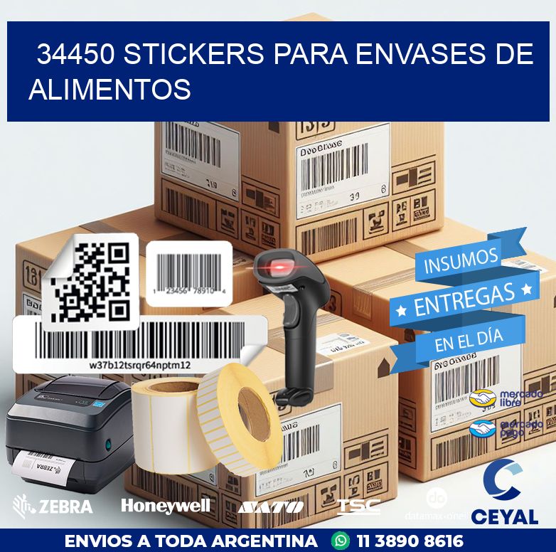 34450 STICKERS PARA ENVASES DE ALIMENTOS