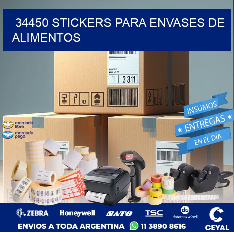 34450 STICKERS PARA ENVASES DE ALIMENTOS