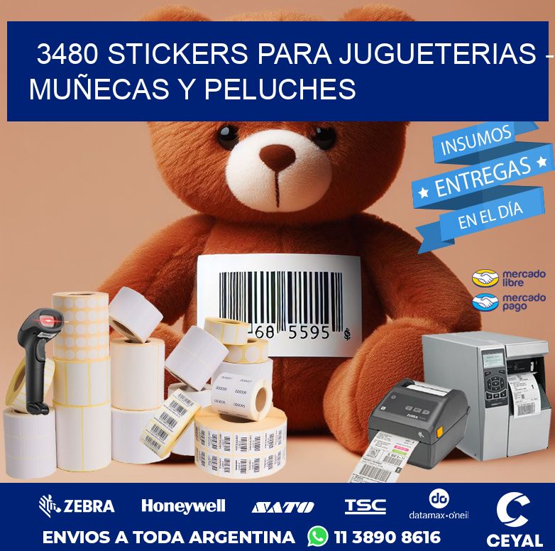 3480 STICKERS PARA JUGUETERIAS – MUÑECAS Y PELUCHES