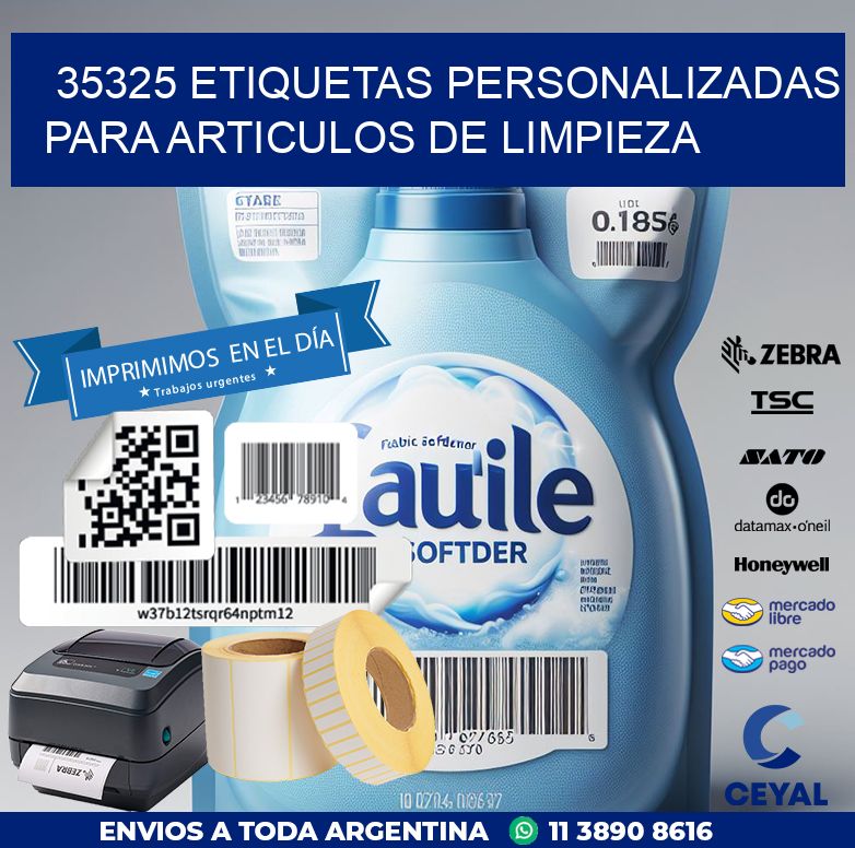 35325 ETIQUETAS PERSONALIZADAS PARA ARTICULOS DE LIMPIEZA