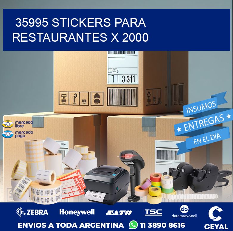 35995 STICKERS PARA RESTAURANTES X 2000