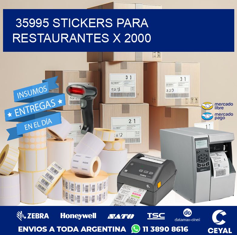 35995 STICKERS PARA RESTAURANTES X 2000