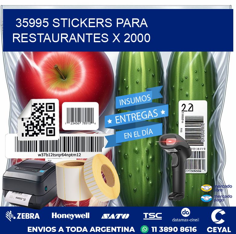 35995 STICKERS PARA RESTAURANTES X 2000