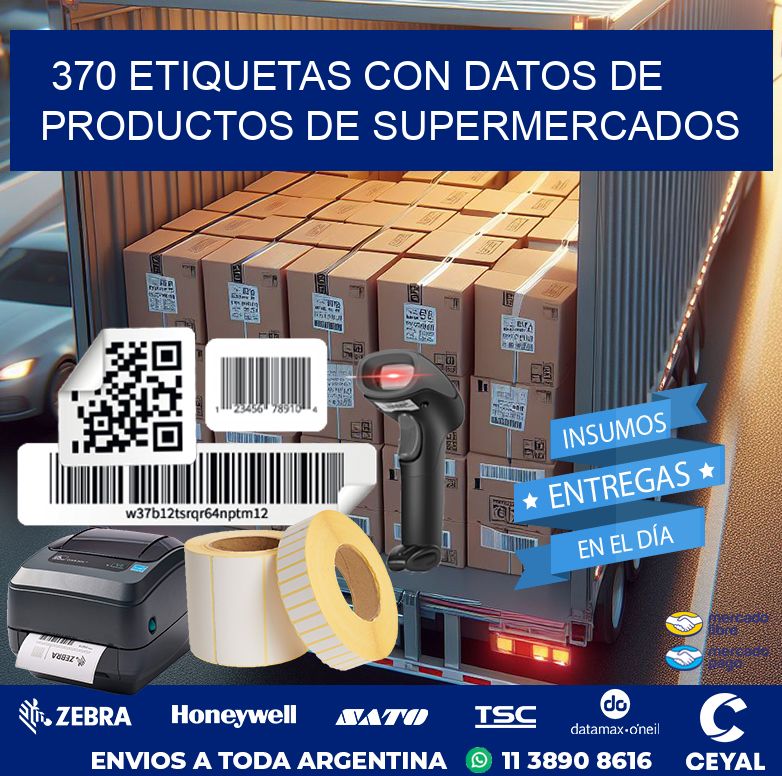 370 ETIQUETAS CON DATOS DE PRODUCTOS DE SUPERMERCADOS