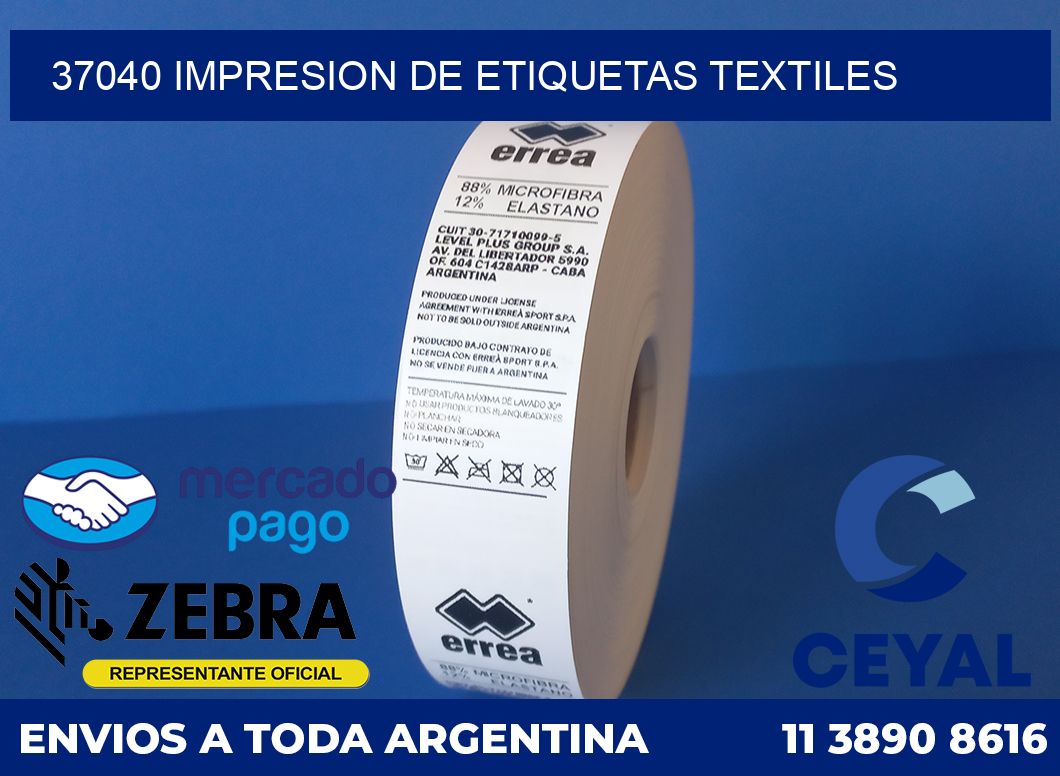 37040 IMPRESION DE ETIQUETAS TEXTILES