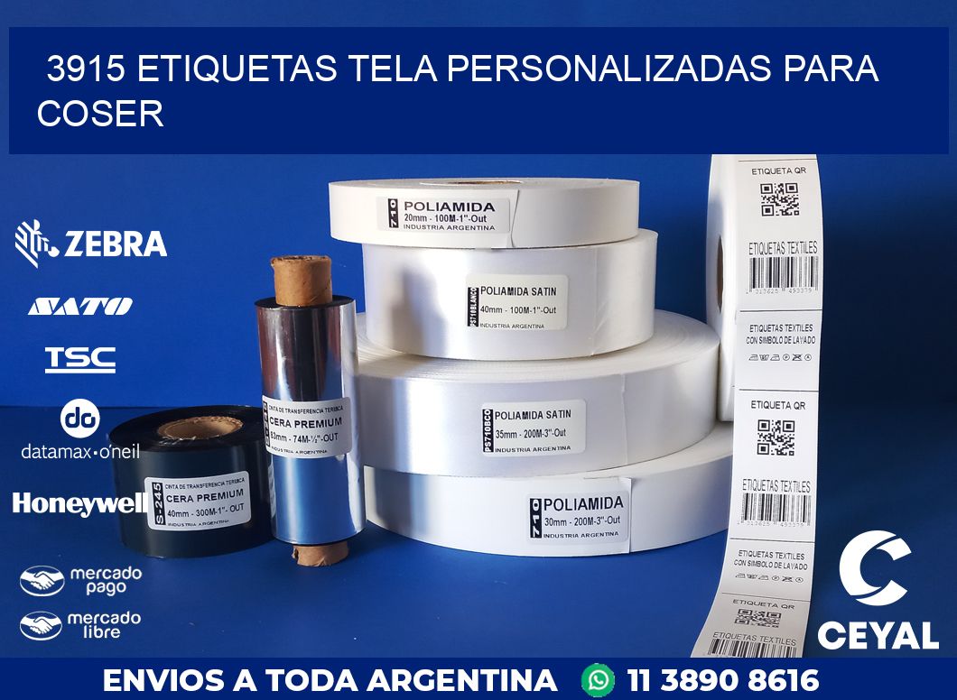 3915 ETIQUETAS TELA PERSONALIZADAS PARA COSER