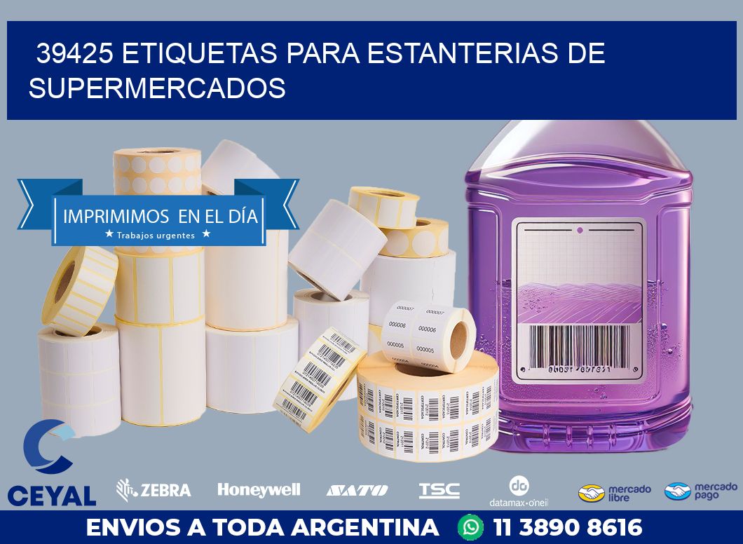 39425 ETIQUETAS PARA ESTANTERIAS DE SUPERMERCADOS