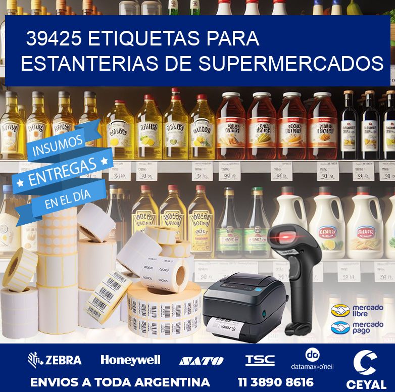 39425 ETIQUETAS PARA ESTANTERIAS DE SUPERMERCADOS