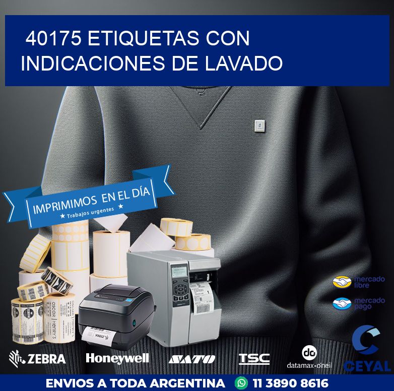40175 ETIQUETAS CON INDICACIONES DE LAVADO