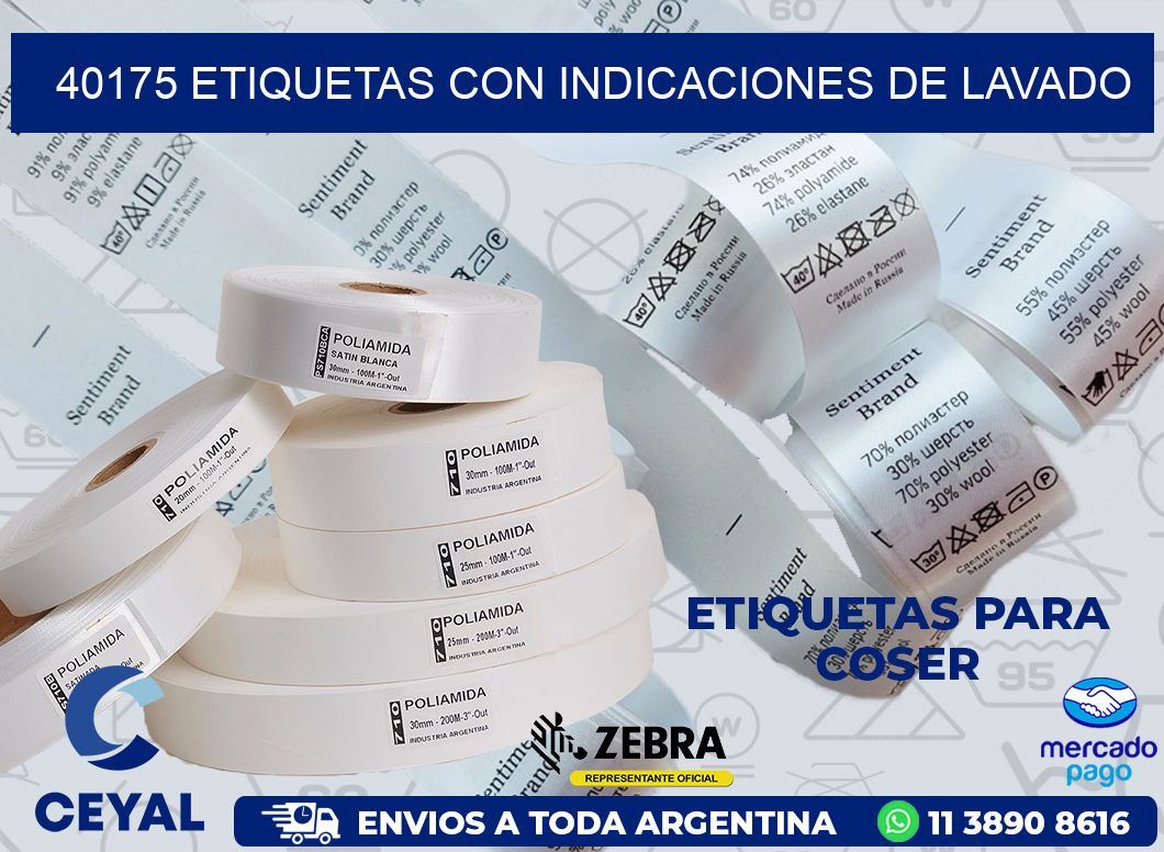 40175 ETIQUETAS CON INDICACIONES DE LAVADO