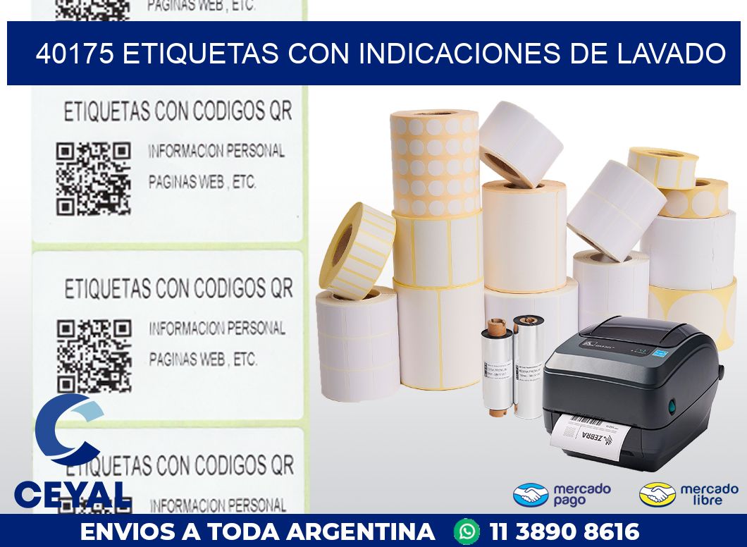 40175 ETIQUETAS CON INDICACIONES DE LAVADO