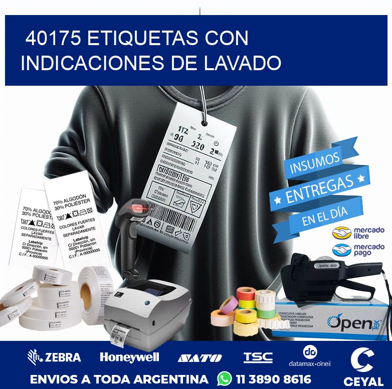40175 ETIQUETAS CON INDICACIONES DE LAVADO
