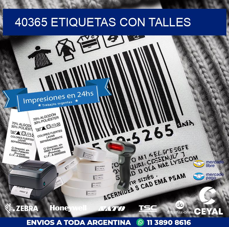 40365 ETIQUETAS CON TALLES