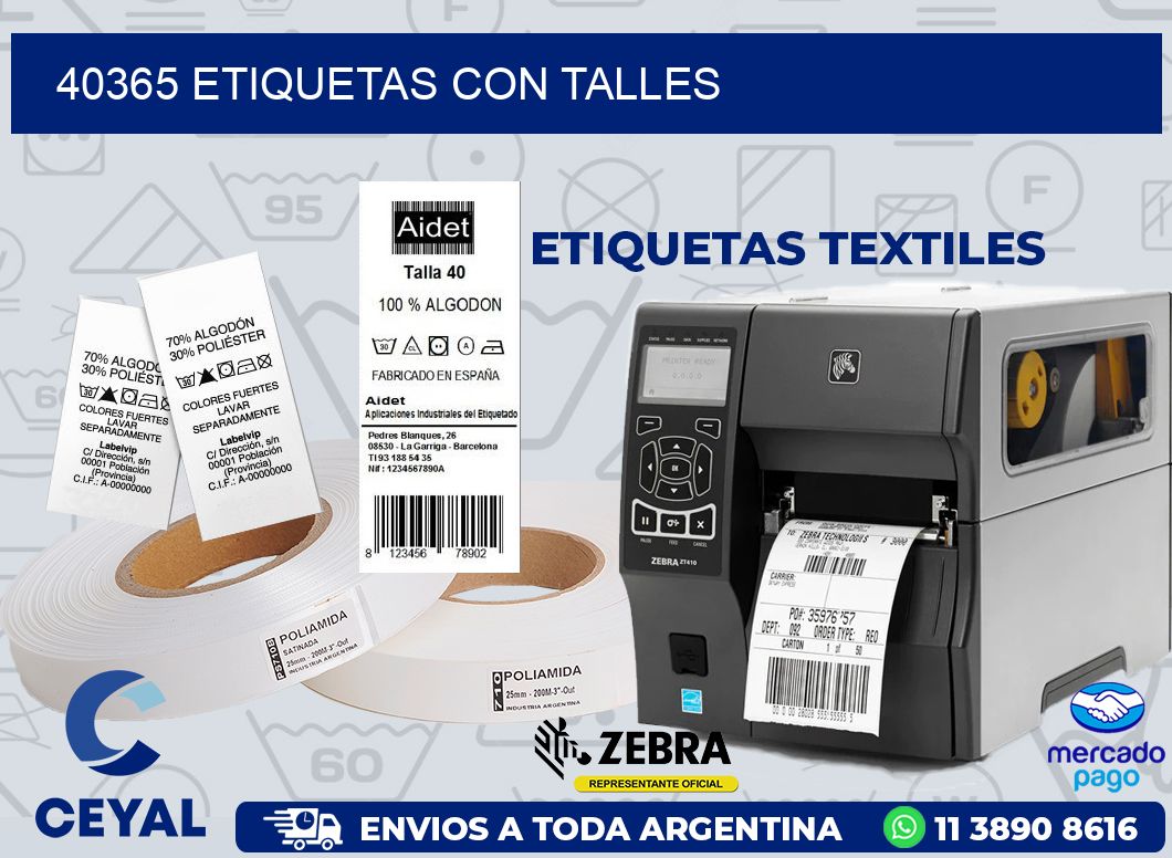 40365 ETIQUETAS CON TALLES