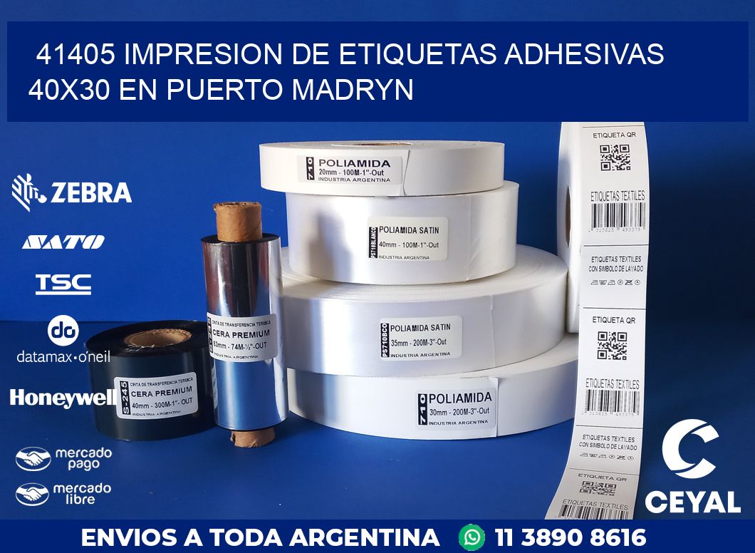 41405 IMPRESION DE ETIQUETAS ADHESIVAS 40X30 EN PUERTO MADRYN