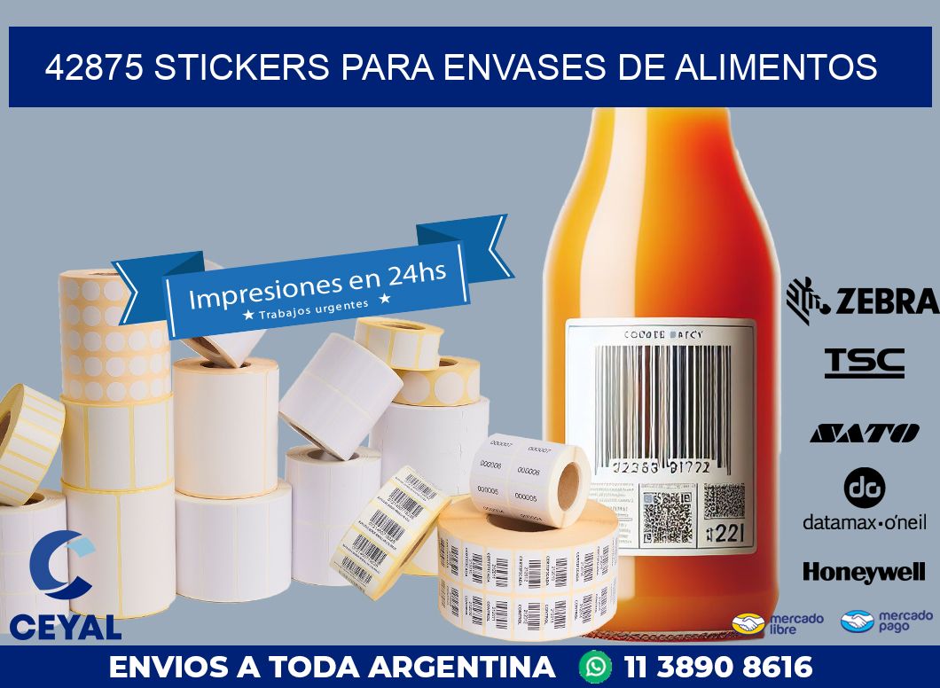 42875 STICKERS PARA ENVASES DE ALIMENTOS