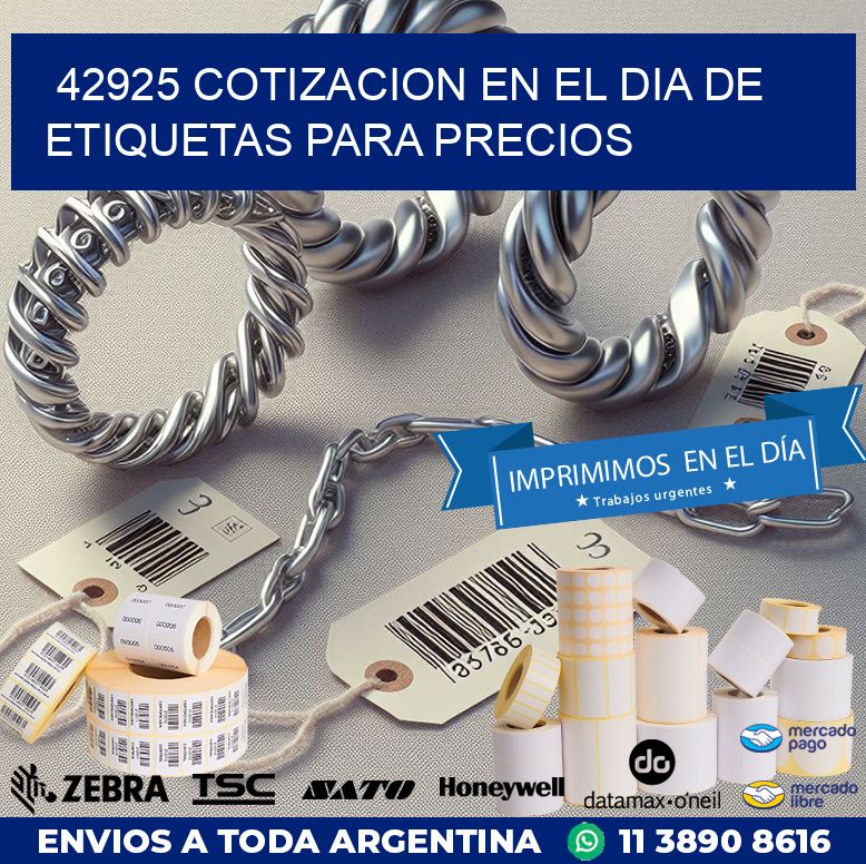 42925 COTIZACION EN EL DIA DE ETIQUETAS PARA PRECIOS