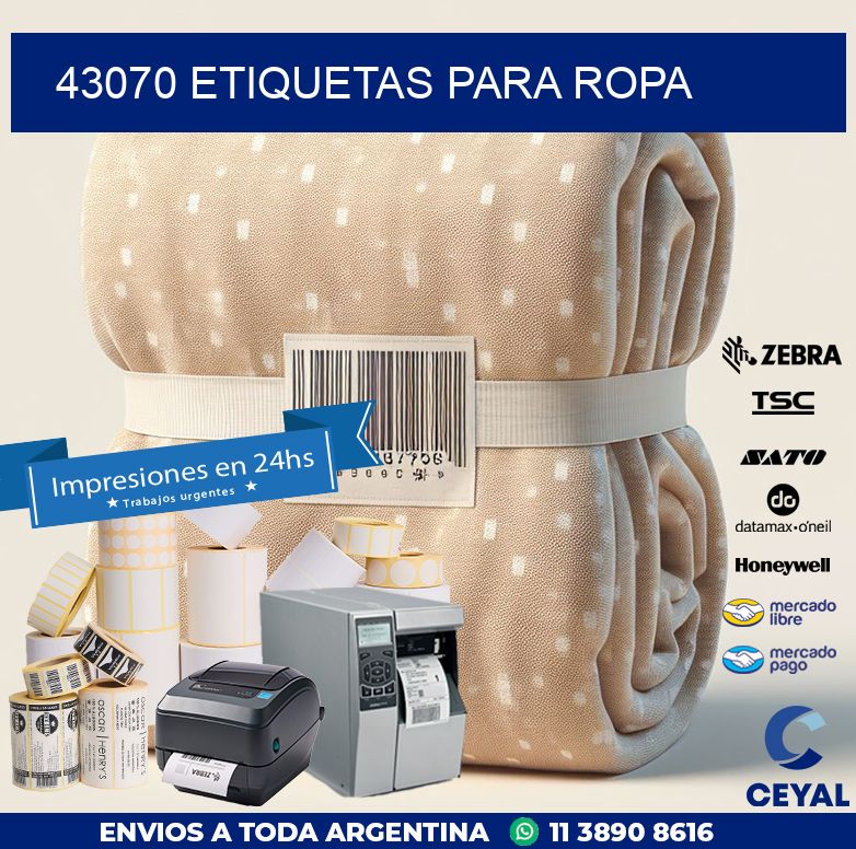 43070 ETIQUETAS PARA ROPA