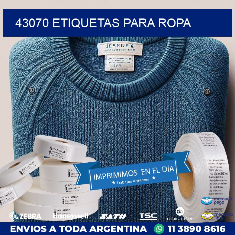 43070 ETIQUETAS PARA ROPA