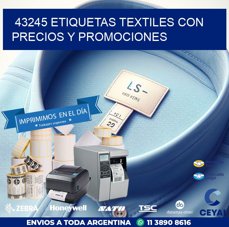 43245 ETIQUETAS TEXTILES CON PRECIOS Y PROMOCIONES