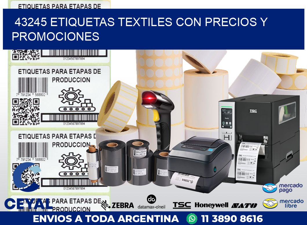 43245 ETIQUETAS TEXTILES CON PRECIOS Y PROMOCIONES