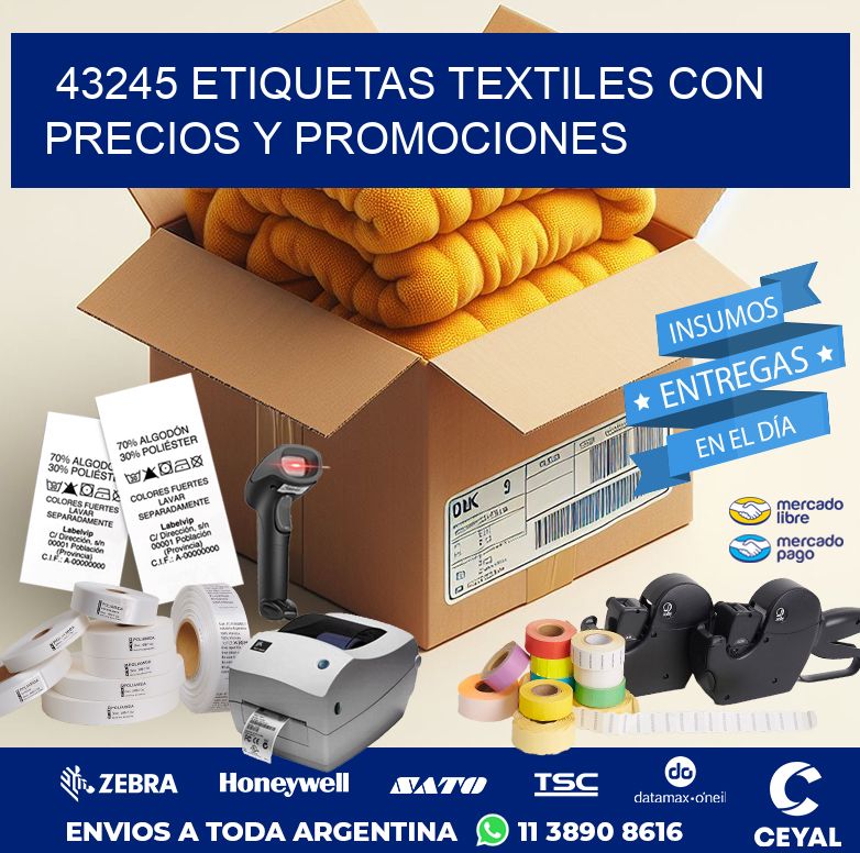 43245 ETIQUETAS TEXTILES CON PRECIOS Y PROMOCIONES