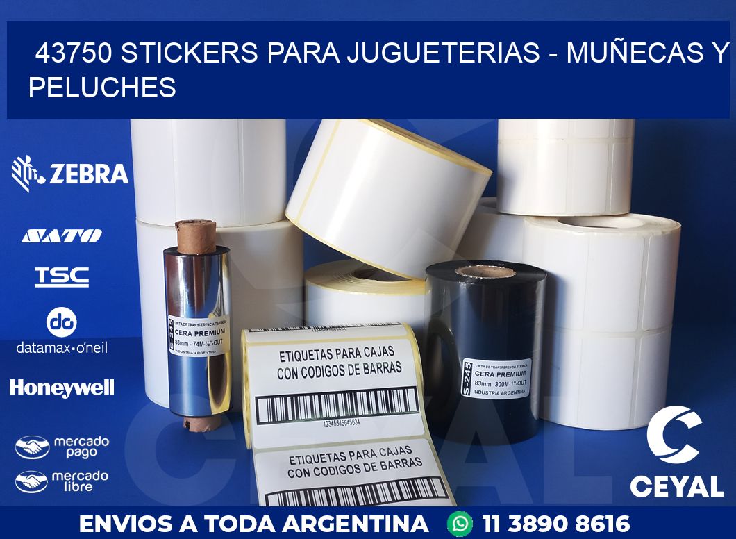 43750 STICKERS PARA JUGUETERIAS - MUÑECAS Y PELUCHES