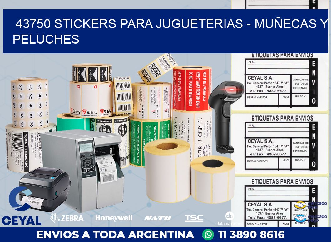 43750 STICKERS PARA JUGUETERIAS - MUÑECAS Y PELUCHES