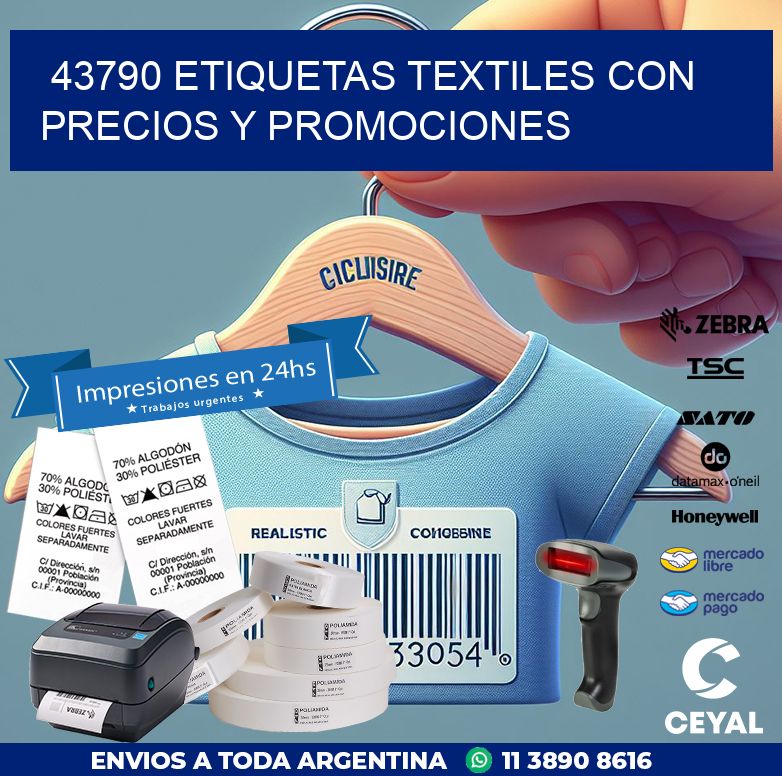 43790 ETIQUETAS TEXTILES CON PRECIOS Y PROMOCIONES