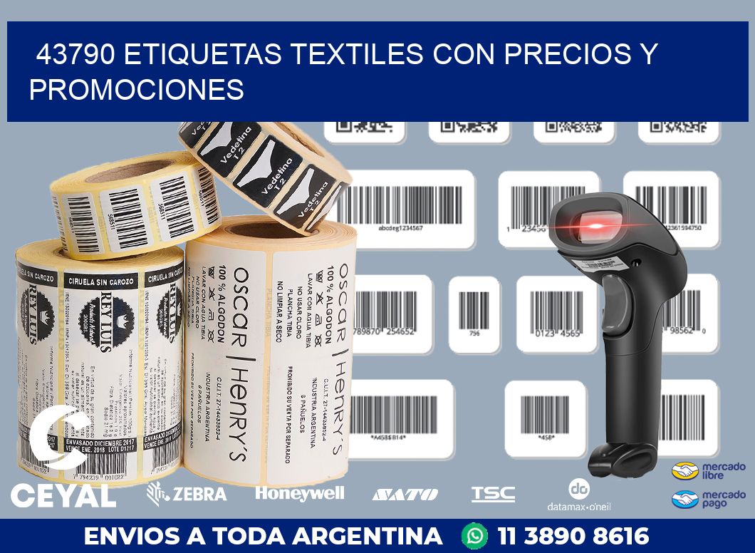 43790 ETIQUETAS TEXTILES CON PRECIOS Y PROMOCIONES
