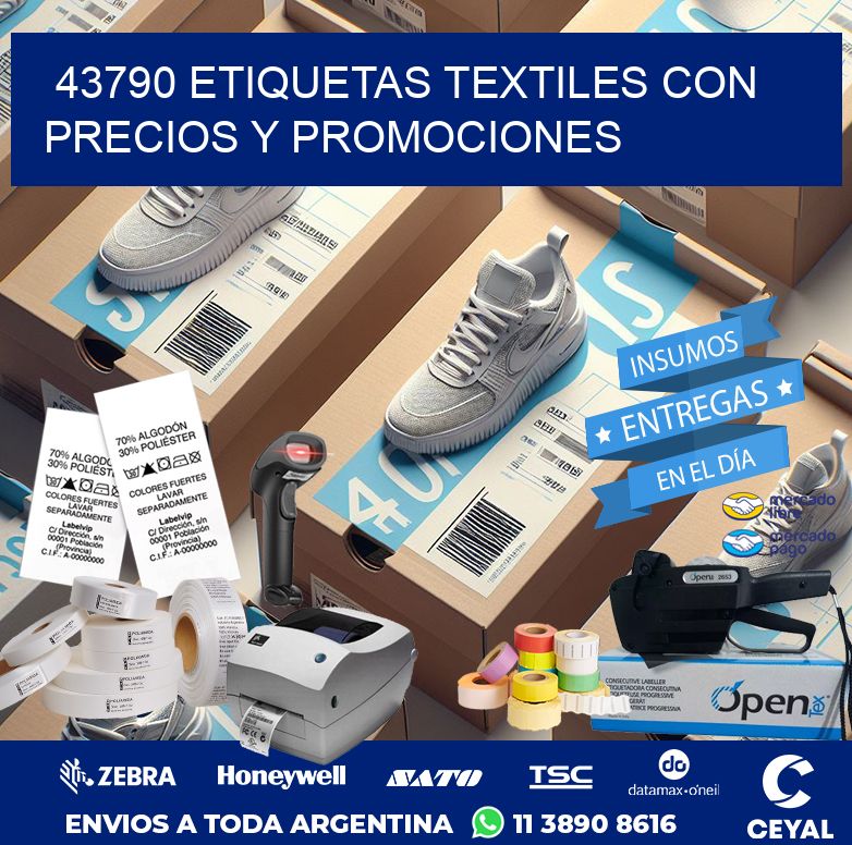 43790 ETIQUETAS TEXTILES CON PRECIOS Y PROMOCIONES