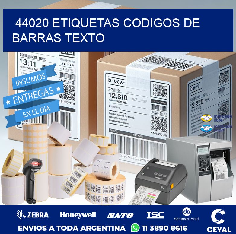 44020 ETIQUETAS CODIGOS DE BARRAS TEXTO