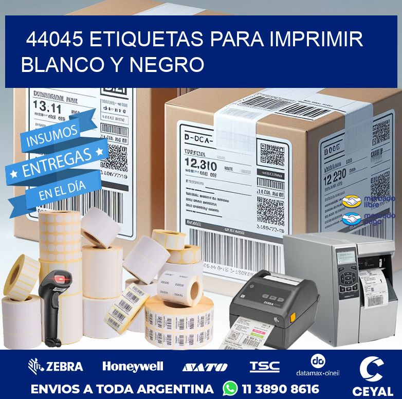 44045 ETIQUETAS PARA IMPRIMIR BLANCO Y NEGRO