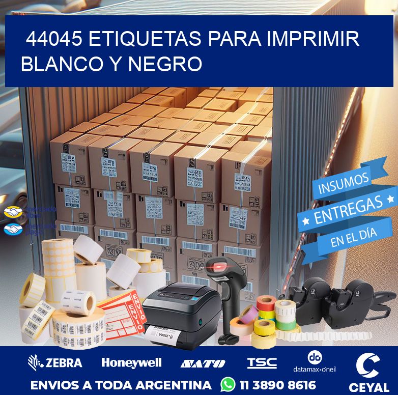 44045 ETIQUETAS PARA IMPRIMIR BLANCO Y NEGRO