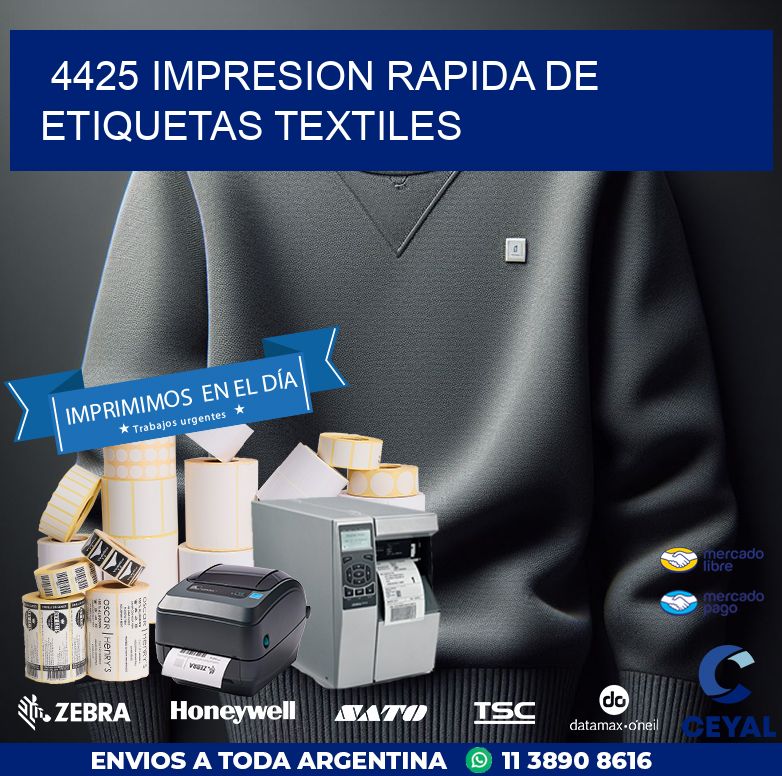 4425 IMPRESION RAPIDA DE ETIQUETAS TEXTILES