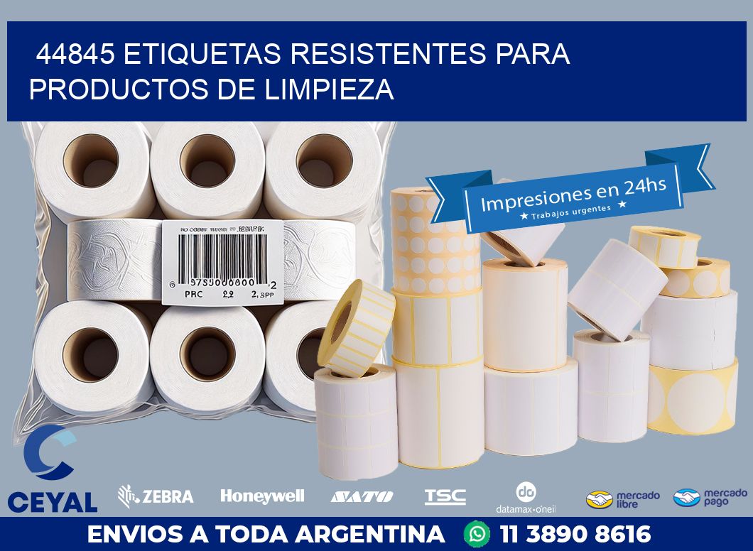 44845 ETIQUETAS RESISTENTES PARA PRODUCTOS DE LIMPIEZA