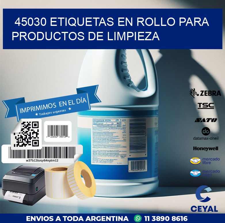 45030 ETIQUETAS EN ROLLO PARA PRODUCTOS DE LIMPIEZA