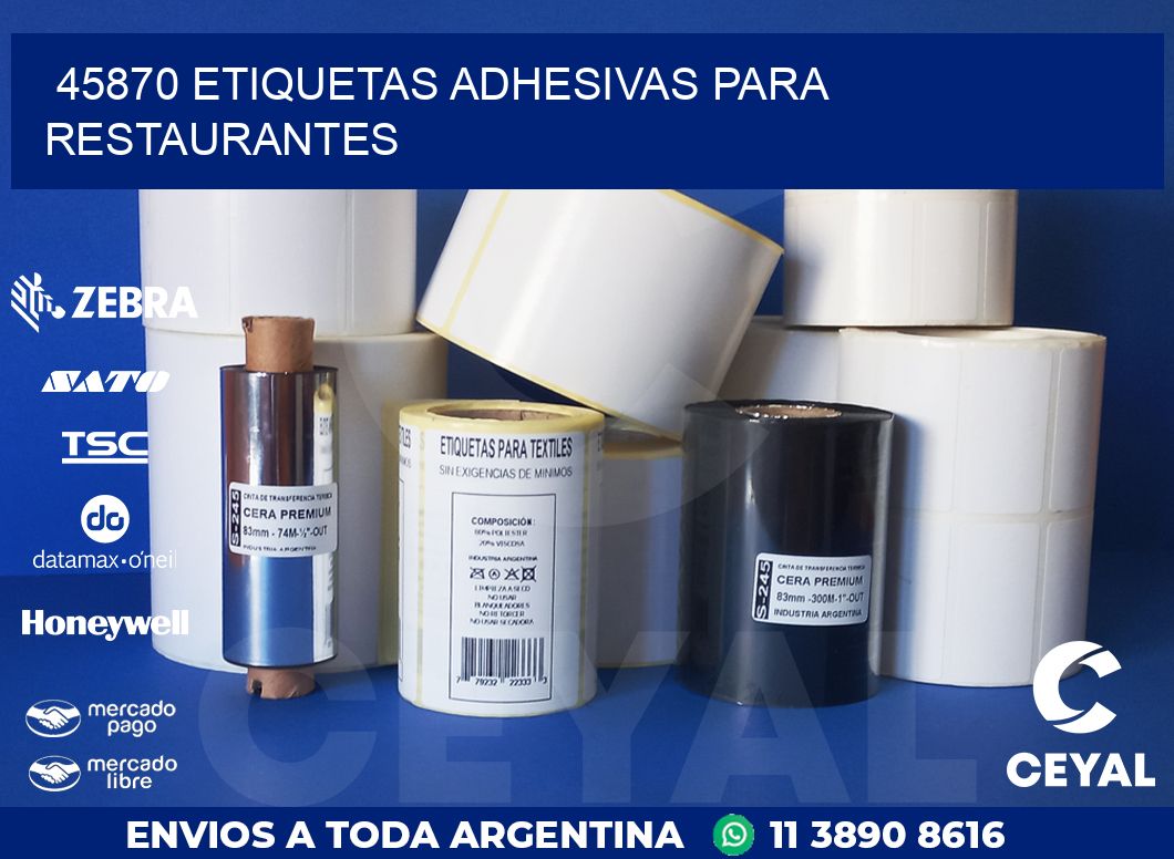 45870 ETIQUETAS ADHESIVAS PARA RESTAURANTES