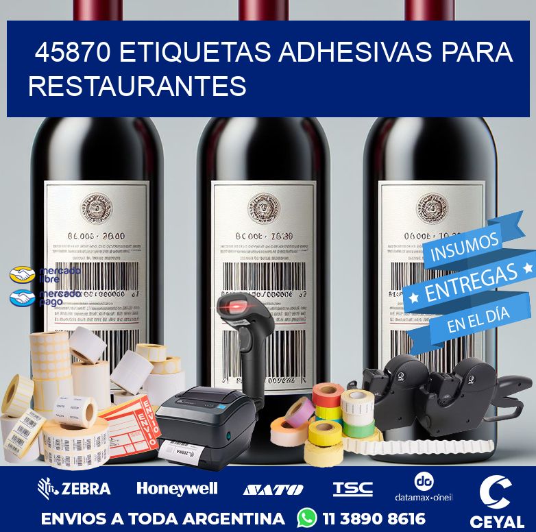 45870 ETIQUETAS ADHESIVAS PARA RESTAURANTES