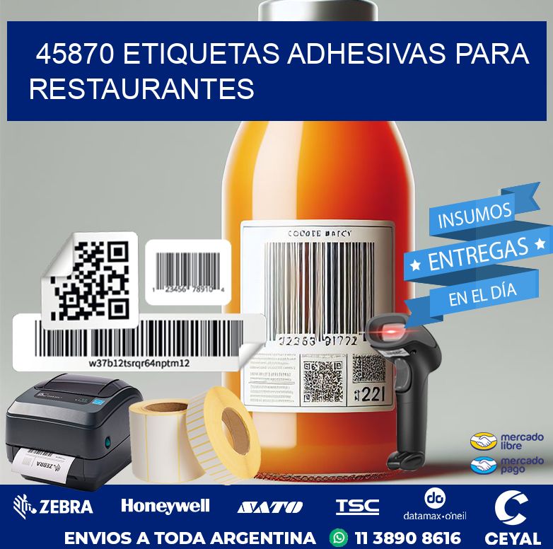 45870 ETIQUETAS ADHESIVAS PARA RESTAURANTES