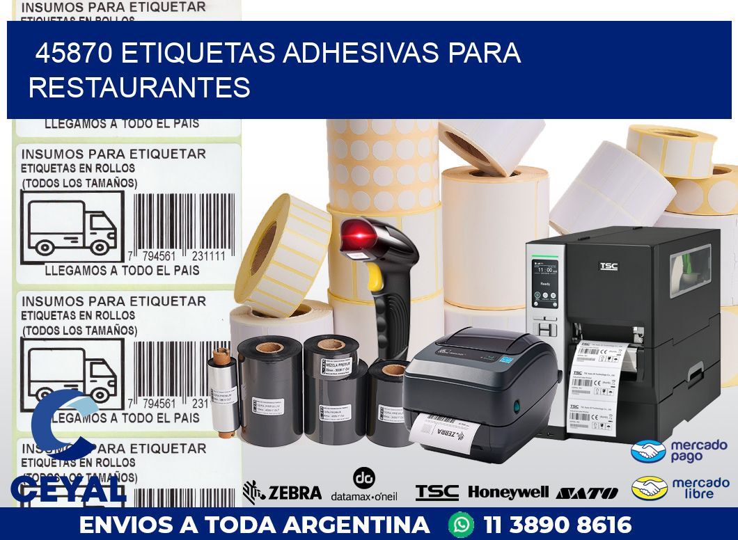 45870 ETIQUETAS ADHESIVAS PARA RESTAURANTES