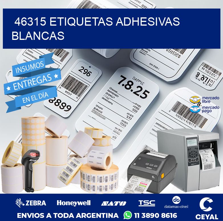 46315 ETIQUETAS ADHESIVAS BLANCAS