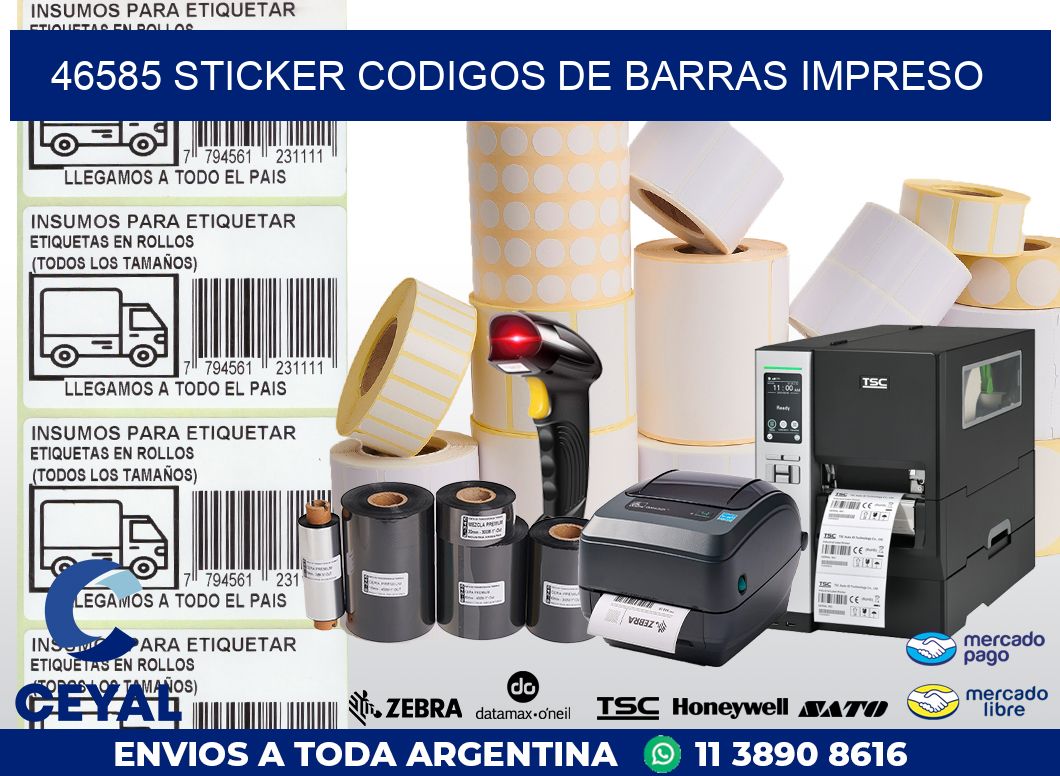 46585 STICKER CODIGOS DE BARRAS IMPRESO