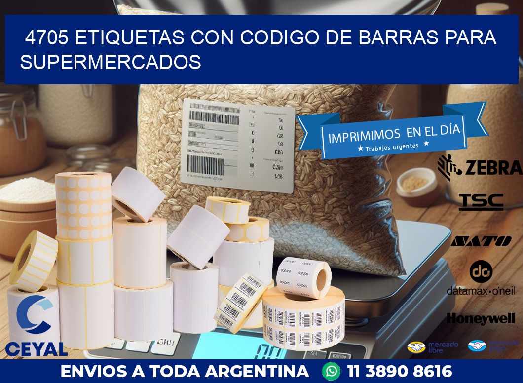 4705 ETIQUETAS CON CODIGO DE BARRAS PARA SUPERMERCADOS