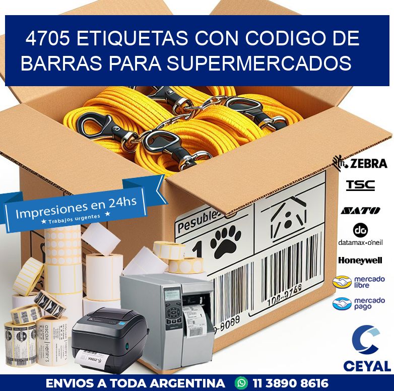 4705 ETIQUETAS CON CODIGO DE BARRAS PARA SUPERMERCADOS
