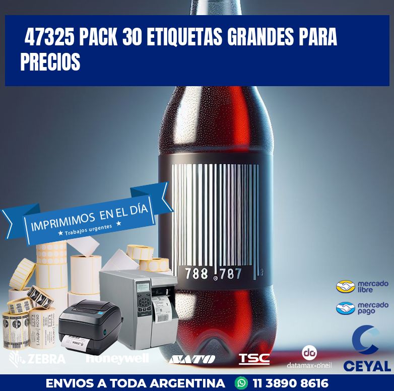 47325 PACK 30 ETIQUETAS GRANDES PARA PRECIOS