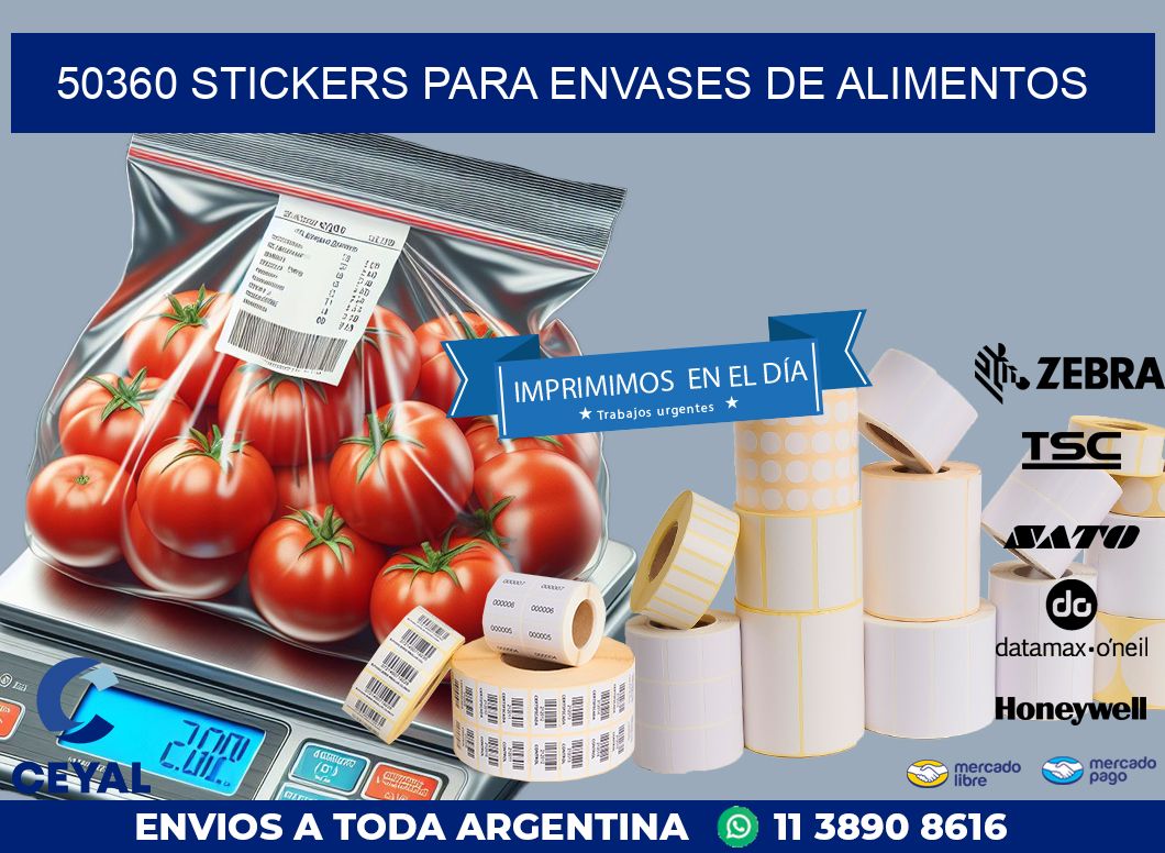 50360 STICKERS PARA ENVASES DE ALIMENTOS