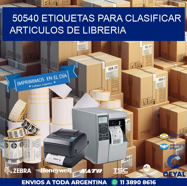 50540 ETIQUETAS PARA CLASIFICAR ARTICULOS DE LIBRERIA